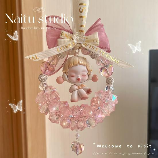 Compatible Bubble Temperature Car Mirror Bow Decoration Gift