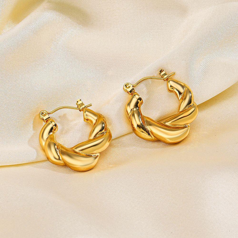 Simple Stainless Steel Earrings Wide Hoop Drop Earrings For Women Fashion Jewelry Accessories Gifts