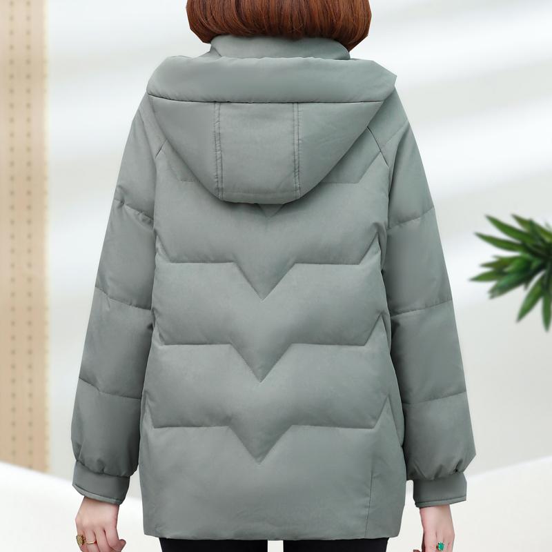 Dampuffjackor Vinter Vintage Korta Parkas Med Huva Plus Size Eleganta Tjocka Varma Dunrockar Kvinna Ytterkläder
