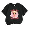 T-shirt stampata carina con ballerina e cappuccina per bambini, ragazzi e ragazze, 100% cotone, girocollo, manica corta, casual, leggera, per uso quotidiano, top attivi estivi