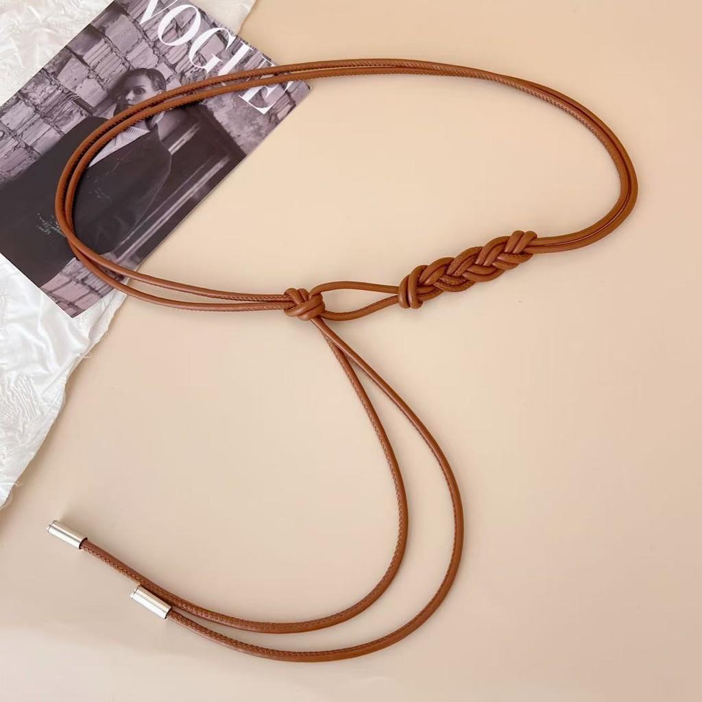 

Stylish Pu Leather Knotted Waist Belt Accessory For Women Perfect For Dresses And Sweaters Brownn