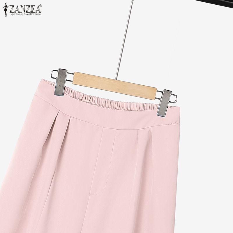 ZANZEA Women Sleeveless Blouse and Long Pants Casual Two Piece Suit Sets
