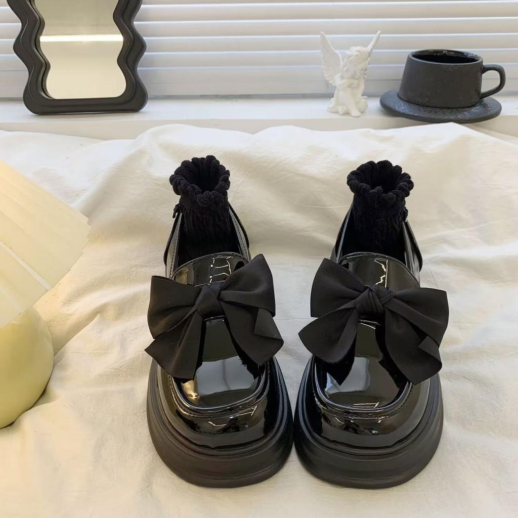 34-42 Platform Loafers Women's 2025 Autumn and Winter New Shoes Retro British Style Platform Heightening Small Leather Shoes