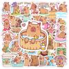 Cute Capybara Cafe Stickers Cartoon Fun Animal DIY Kids Toys Gift for Journal Scrapbook Laptop Phone Luggage Waterproof
