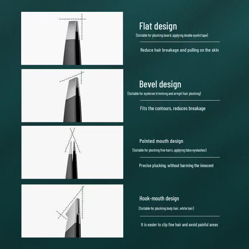 Stainless Steel Multi-use Eyebrow and Beard Tweezers for Hair Removal
