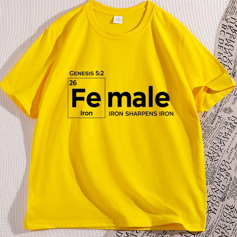 Female The Original Iron Man Printed T Shirt Cotton Short Sleeve Feminist Woman Up Tshirt Loose Round Neck Short Sleeve Tops
