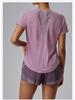 Women's Breathable Quick-Dry Mesh Short Sleeve Yoga Top – Loose Fit Fitness Training T-Shirt