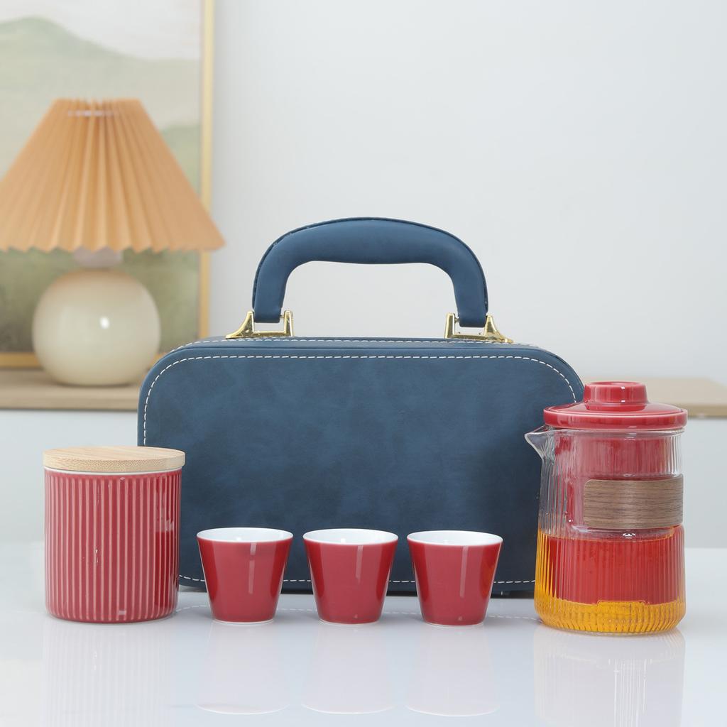 Ceramic Outdoor Camping Portable Travel Tea Set Business Company Bank Souvenir Gift Set