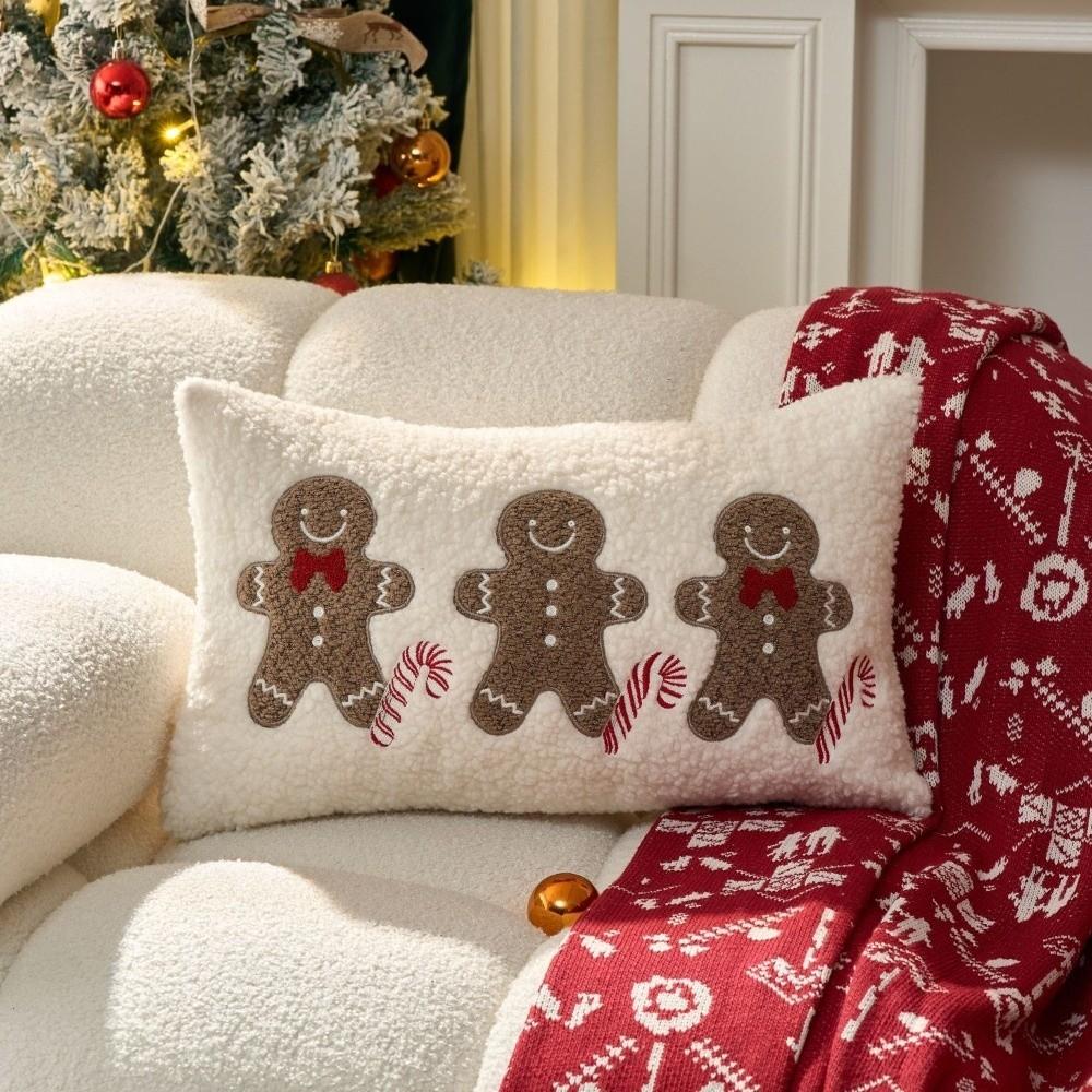 Neue Frohe Weihnachten Kissenbezug Gesticktes Design Weicher Kissenbezug Bunt 30x50 45x45 Party-Kissenbezug Feiertagsdekoration