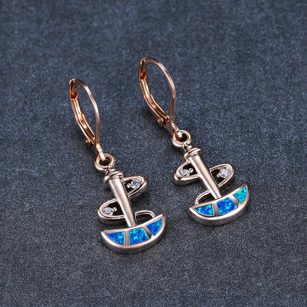 

Горячая Распродажа Европейский и Американский Стиль Лунообразный Корабль Якорь S Дизайн с Микровставками из Циркона Ушная Пряжка Персонализированная Геометрия