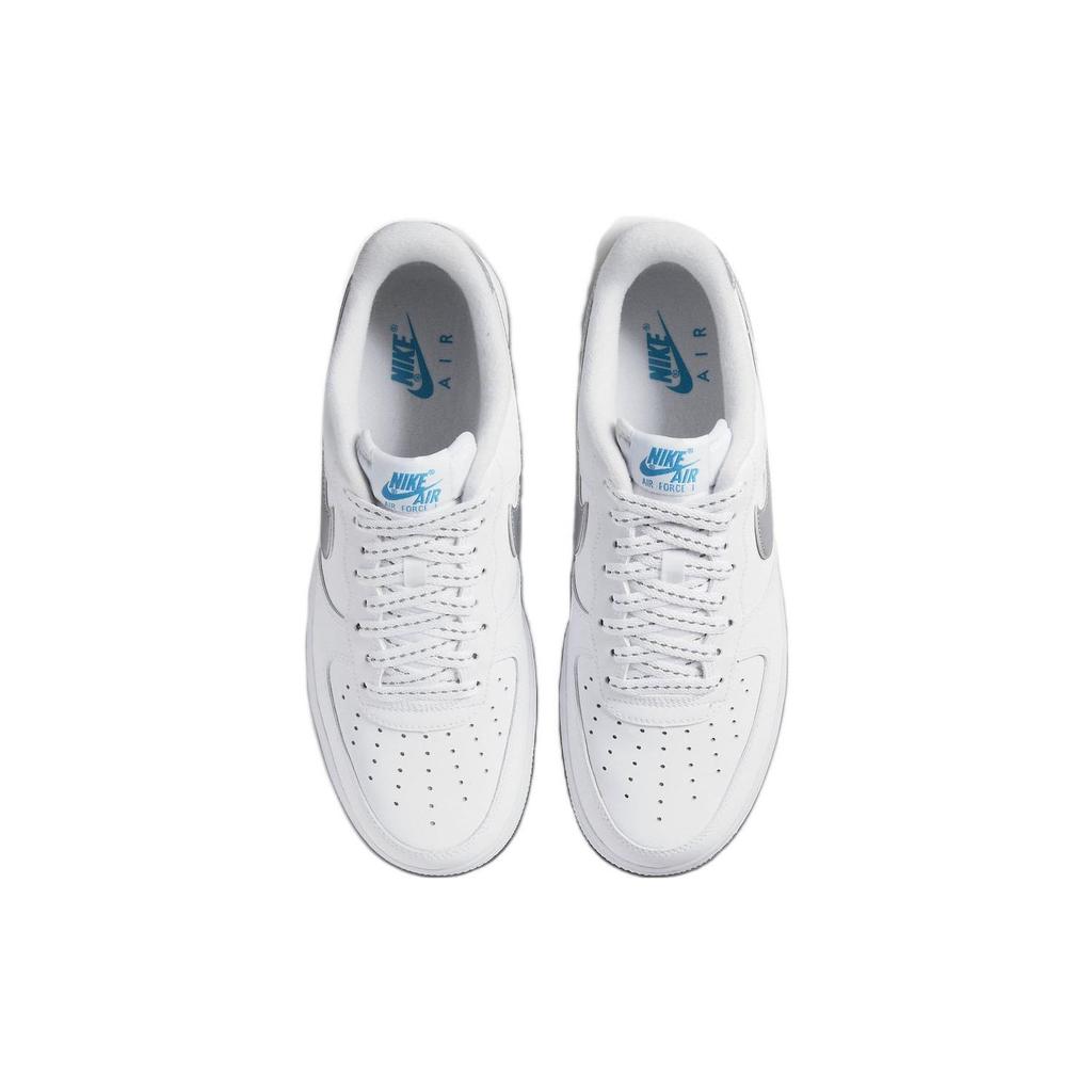 Nike Air Force 1 07 White Laser Blue Men Sneakers Metallic-Silver DR0142-100