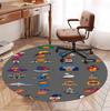 NBA Basketball Pattern Round Rug, Indoor/Outdoor Mat, for Picnic, Gameroom, Bedroom, Office, Living Room, Home Decor Carpet, Birthday Gift