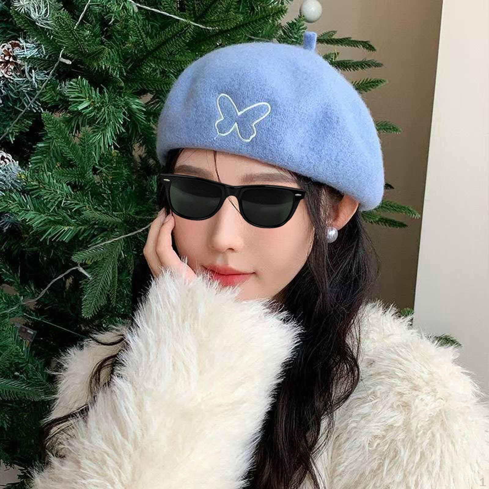 

Women Gift French Beanie for Birthday Traveling Hiking Party синий