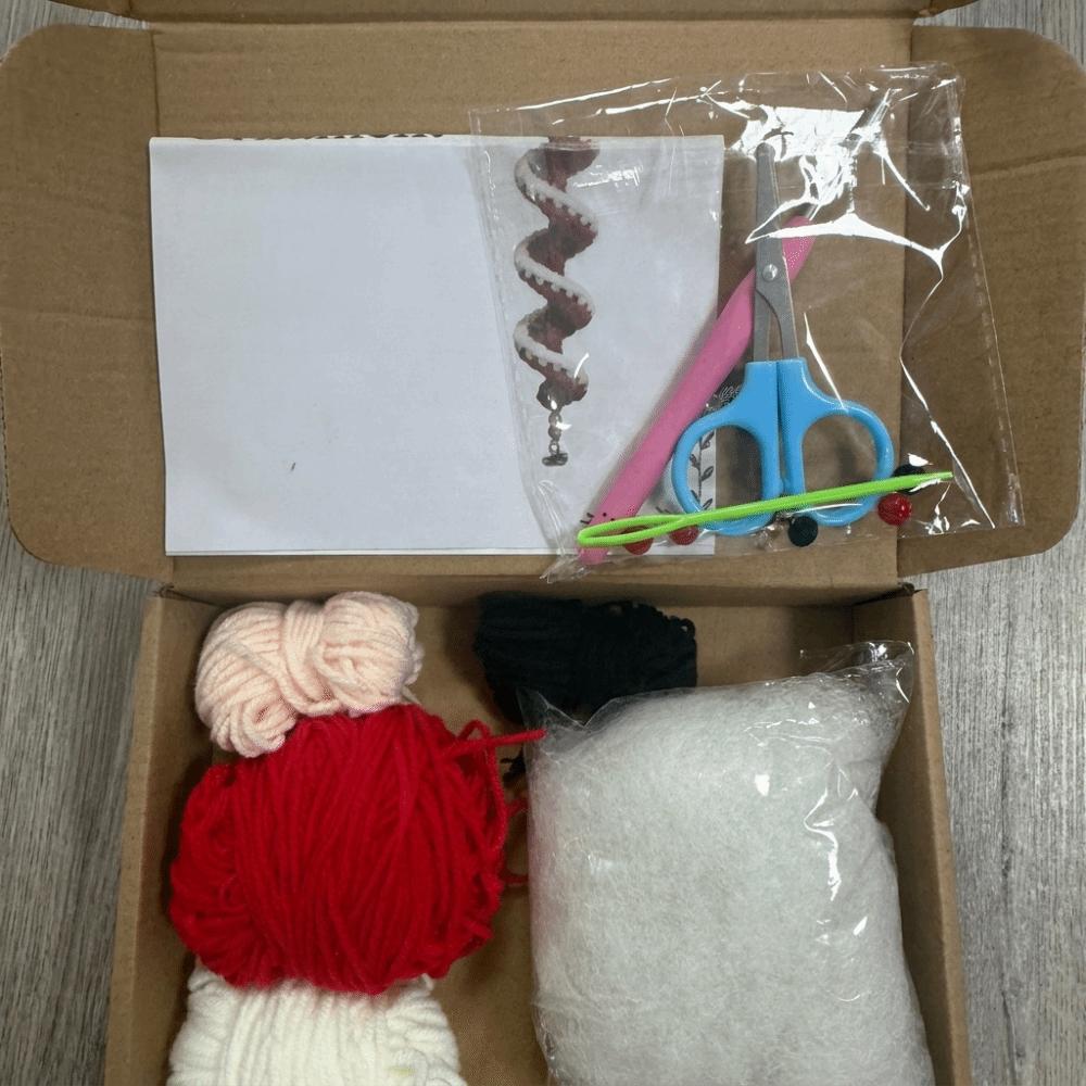Beginner Friendly Christmas Crochet DIY Kit Hanging Hademade Snowman Spiral Ornament Yarn Project Making Kit
