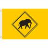 1pc Heavy Duty Warning Flag with Large Black Elephant Design, 91.44x152.4 cm Outdoor/Indoor Banner for Construction Sites, Zoos, Wildlife Parks, Durab