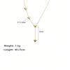 1pc Stainless Steel Heart Shaped Pendant Necklace with Golden Tassel, Perfect Accessory for Women To Wear on Beach, Mother's Day Gift