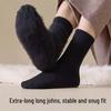 Unisex Brushed Terry Fleece Lined Mid-Calf Socks: Thickened, Warm Winter Sleep and Floor Knee-High Socks