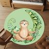 1pc Sloth Yoga Round Chair Mat Area Rug - Non-Slip, Floor Mat for Office, Bedroom, and Indoor Decor C1118072