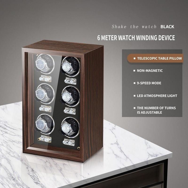 High-End 1/2/4/6 Automatic Watches Box With Mute Motor Watch Cabinet Clock Storage Box Slot Luxury Wood Watch Winder