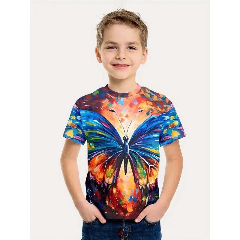 

2024 Ретро Животные 3D Принт Повседневная Детская Одежда Топ Футболка Модная Футболка Животные Дети Мальчик Одежда Аниме Короткий Рукав 160