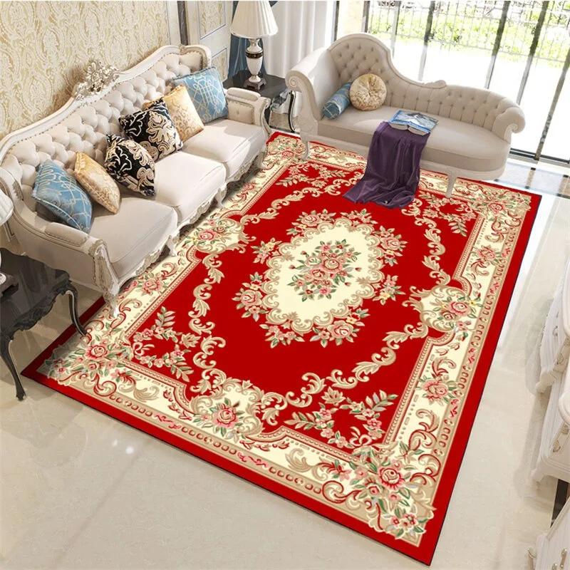 Retro Persia European Style Carpet Living Room Sofa Bedroom Bedside Study Entrance Door Mat Non-slip Luxury Home Decoration Rug