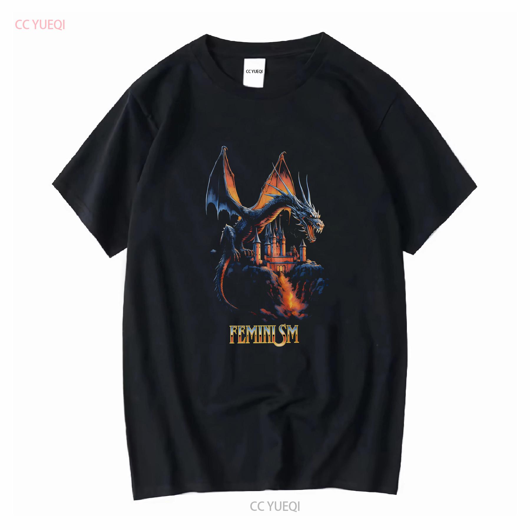 

Feminism Dragon Fantasy T Shirt Trending For long or short sleeves vintage Washed Slightly designer clothes Versatile homme 4XL
