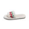 Fashion 2025 New Strawberry Cherry Embroidery Summer Fluffy Slippers Indoor Slippers Female Women Slippers Casual and Comfortable Shoes