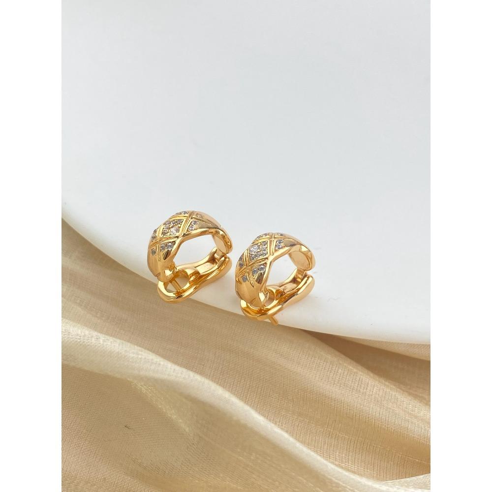 

Серьги-ромбы глянцевые женские из 18-каратного розового золота, премиальное издание Seiko, серебряные серьги в полоску с бриллиантами 925 Silver