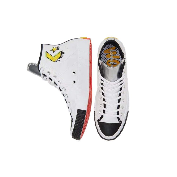 Converse Pop Art Unt1tl3d High Top Canvas Sneakers Unisex Sneakers White Black Yellow 171734C