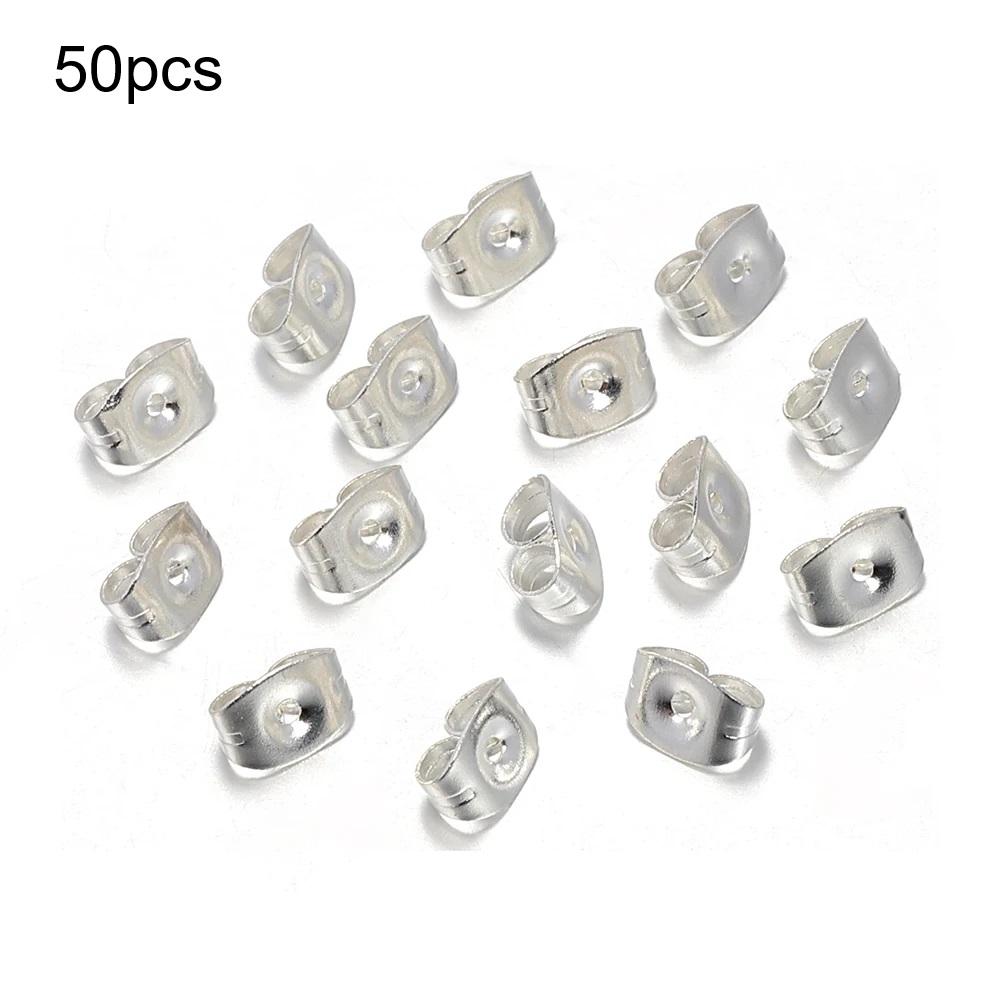 50pcs 100pcs 6x4.5mm Stainless Steel Earrings Back Gold Tone Rose Gold Butterfly Ear Nuts Stopper DIY Jewelry Making Supplies