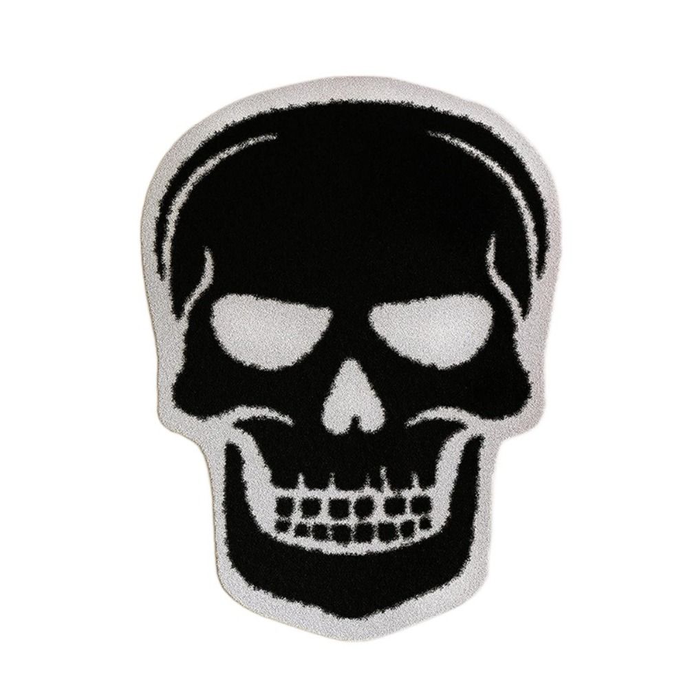 

Soft Floor Mat Imitation Cashmere Rug Creative Halloween Carpet Hoom Decor skull head
