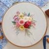 1pc Floral Bouquet Pattern Embroidery DIY Fabric Craft Kit with Tools