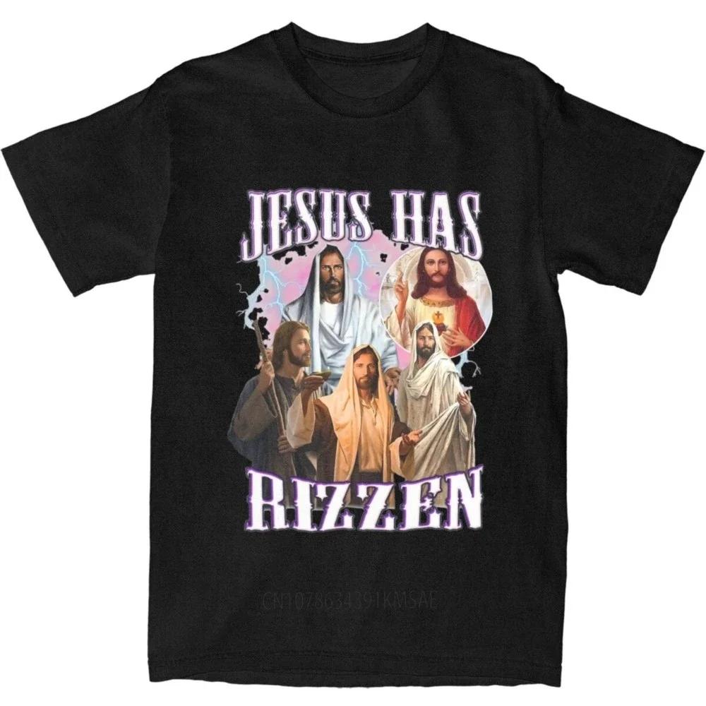 

Jesus Has Rizzen Christian Unisex Women T Shirt Catholic Jesus Christ Outfits Vintage Tees T-Shirt Cotton Plus Size Clothing Unisex 4XL