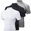 Men's Quick Dry High Neck Short Sleeve Athletic Top