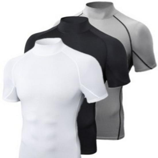 Men's Quick Dry High Neck Short Sleeve Athletic Top