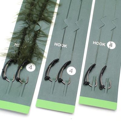 2pcs Carp Fishing Hair Rigs Ready Made Carp Fishing Hook Size 2#4#6#8 Fishing Tackle Equipment Accessories Pesca