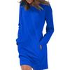 Vestito Casual da Donna a Maniche Lunghe con Girocollo e Tasche Multicolore