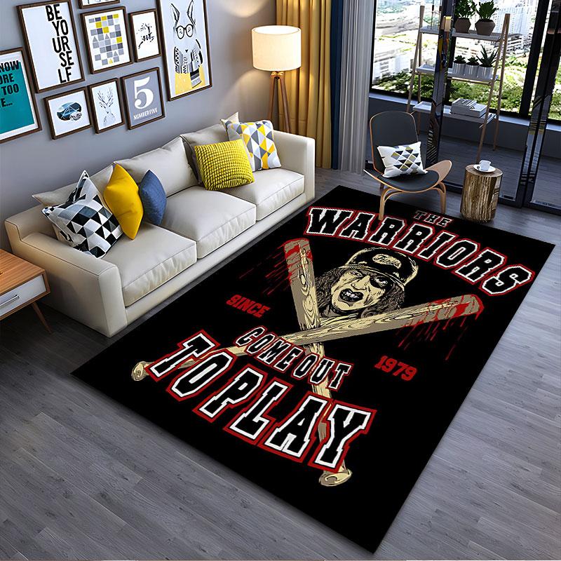 Warriors Graphic Carpet Design suitable as a non-slip mat for the living room or bedroom sofa