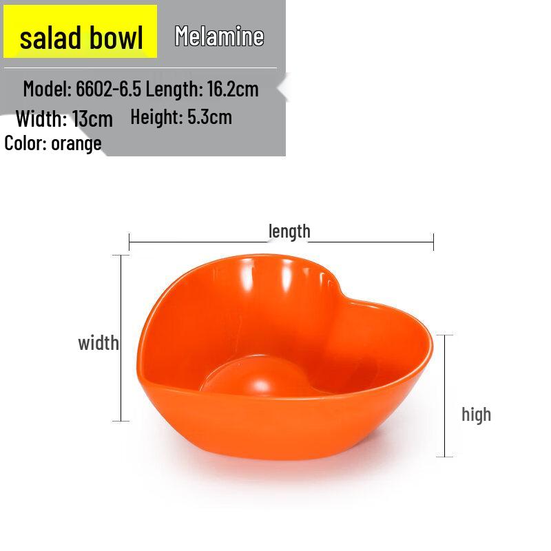 Yipan Melamine Love Heart Breakfast Bowl Set (5-Pack)