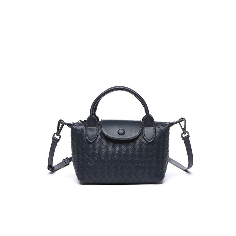 Handwoven Leather Crossbody Bag Adjustable Strap Dumpling Shape Medium Size Fashion Accessory
