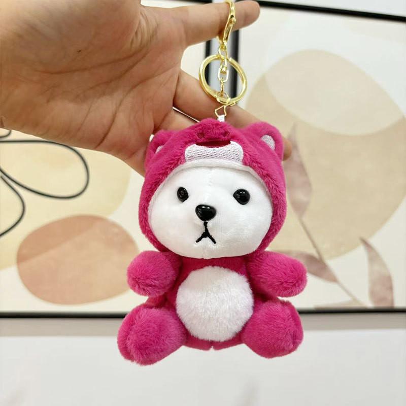 Adorable Plush Bear Keychain Toy Soft And Cute Stuffed Animal Gift For Kids