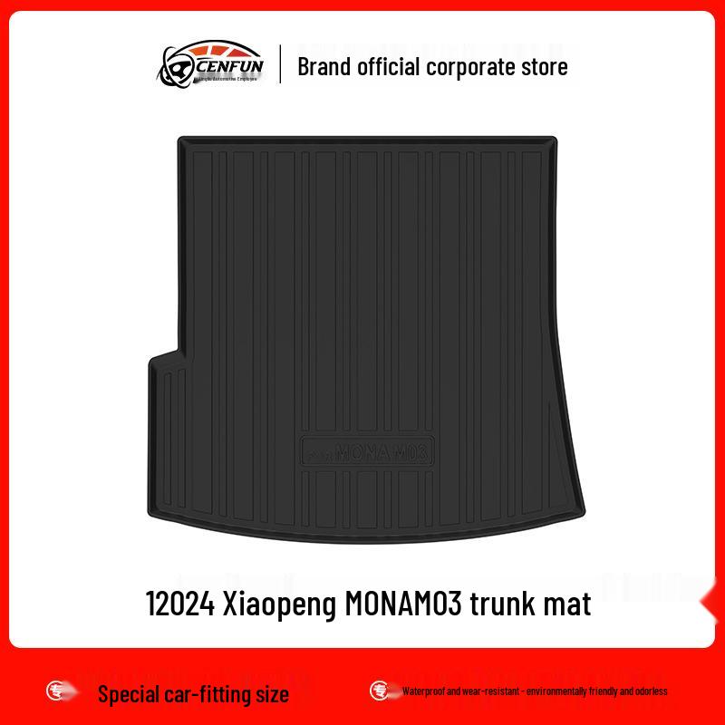 

24-Year Xiaopeng MONA M03 TPE Waterproof Trunk Mat - Eco-Friendly, Wear-Resistant, Carbon Fiber Pattern Standard