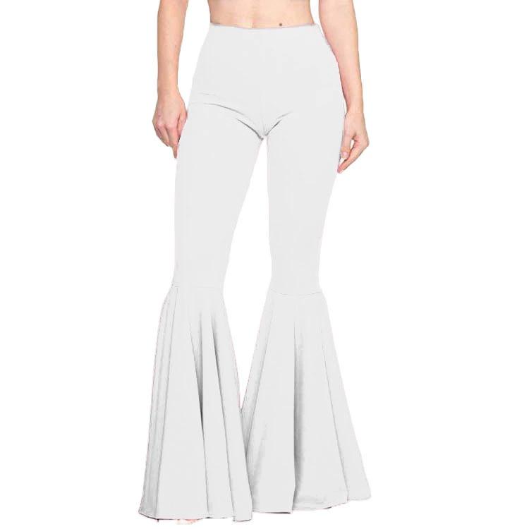 

Женские брюки клеш большого размера, брюки-русалка с высокой талией, брюки клеш 2XL белый