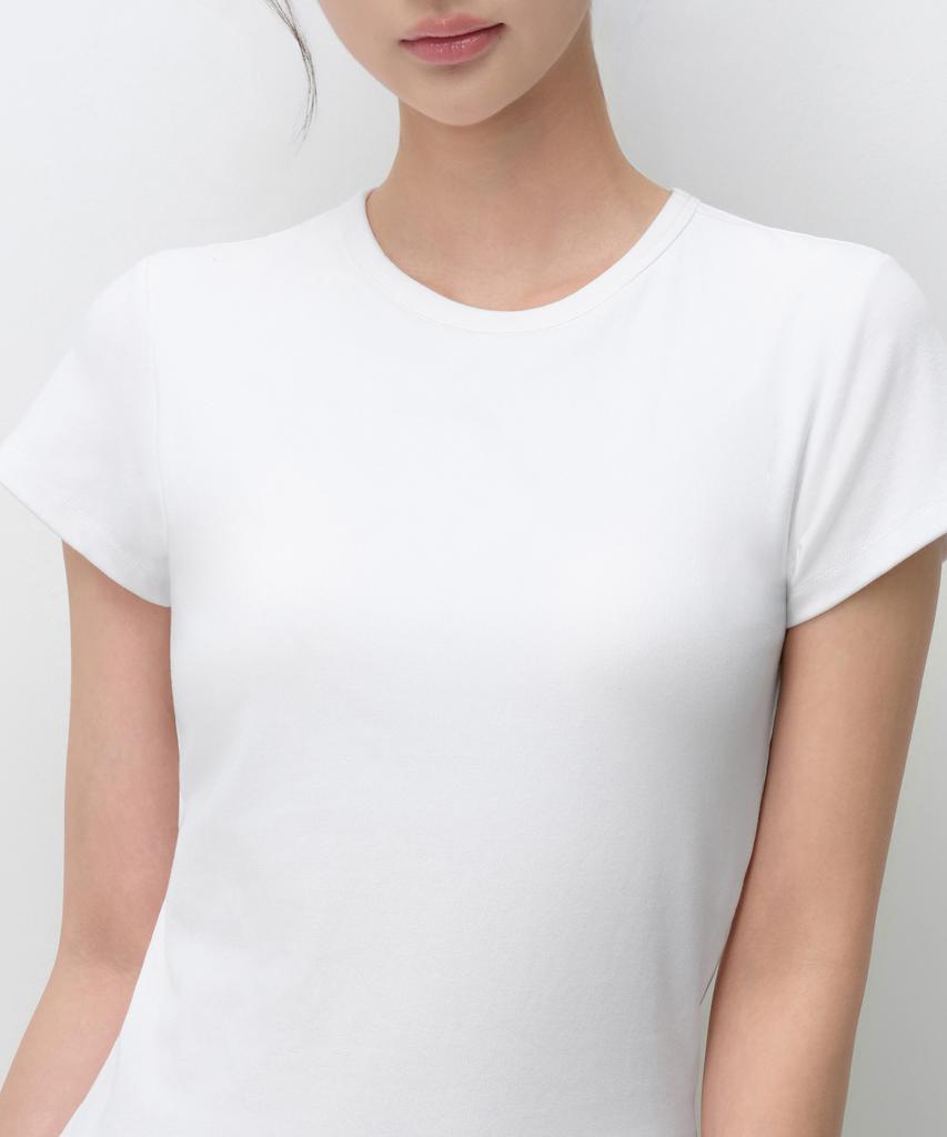 MUSINSA STANDARD WOMAN Women'S Slim Crew Neck Bra T-Shirt [White]