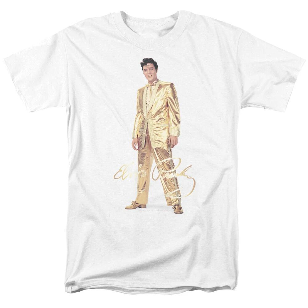 

Elvis Gold Lame Suit 100% Cotton T-shirt Mens Tees Top - to 5X 2XL