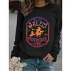 Women's Autumn/Winter Long-Sleeve Round Neck Hoodie with SALEM Witch Print