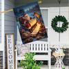 1pc Welcome Christmas Santa Reindeer Garden Flag -Double-Sided, Durable Polyester, No Electricity Needed for Outdoor & Lawn Decoration