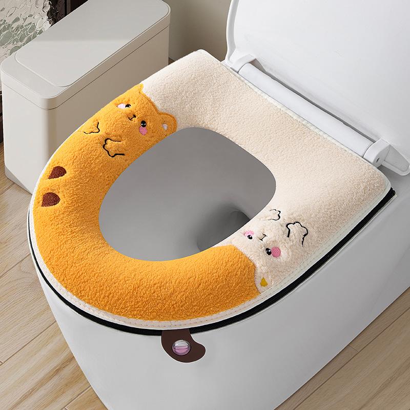 

Toilet seat household waterproof zipper seat seat seat universal toilet cover embroidery enlarged toilet cover