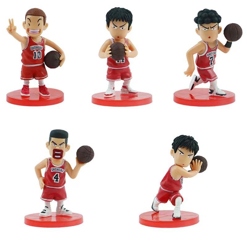 Dunk Slam Q Version Boys Pvc Figures White Red Outfit Basketball Decor Cake