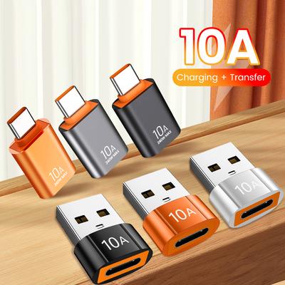 Adaptador USB 10A OTG USB 3.0 a Tipo C Convertidor Hembra Tipo C a Macho USB Carga Rápida Transferencia de Datos Para Portátil Macbook Samsung